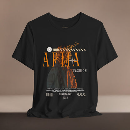 ARMA Fashion Graphic Tee — Vintage Statue Art Streetwear T-Shirt