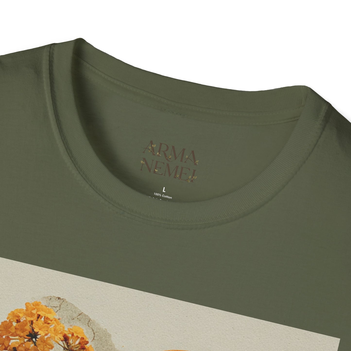 Sunset Bird & Blossoms T-Shirt — Vintage Floral Nature Graphic Tee
