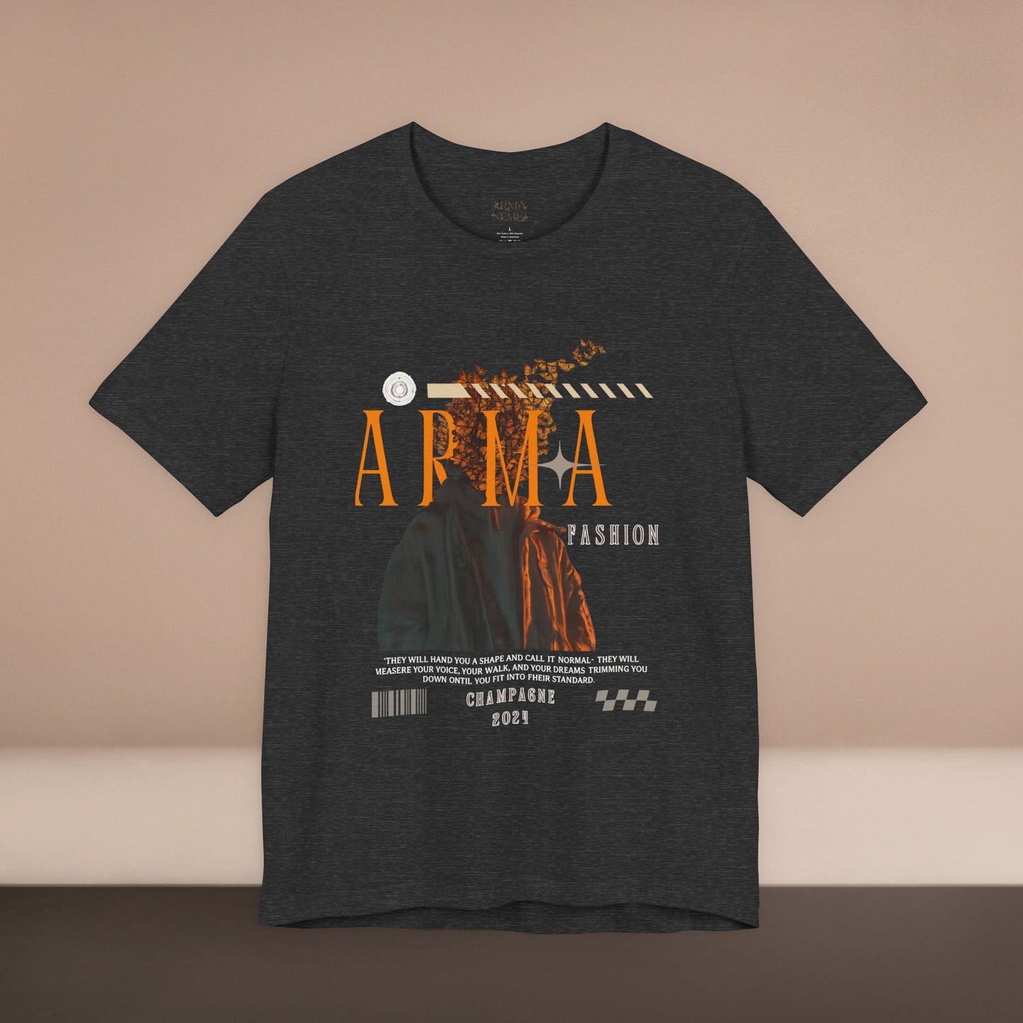 ARMA Fashion Graphic Tee — Vintage Statue Art Streetwear T-Shirt