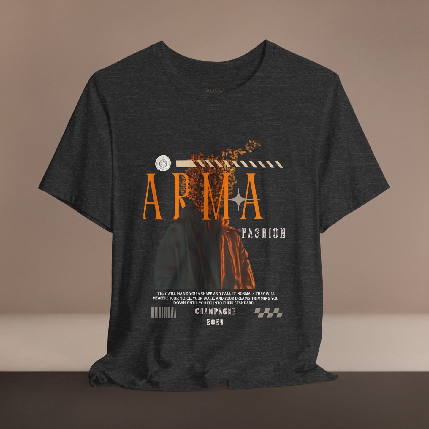 ARMA Fashion Graphic Tee — Vintage Statue Art Streetwear T-Shirt