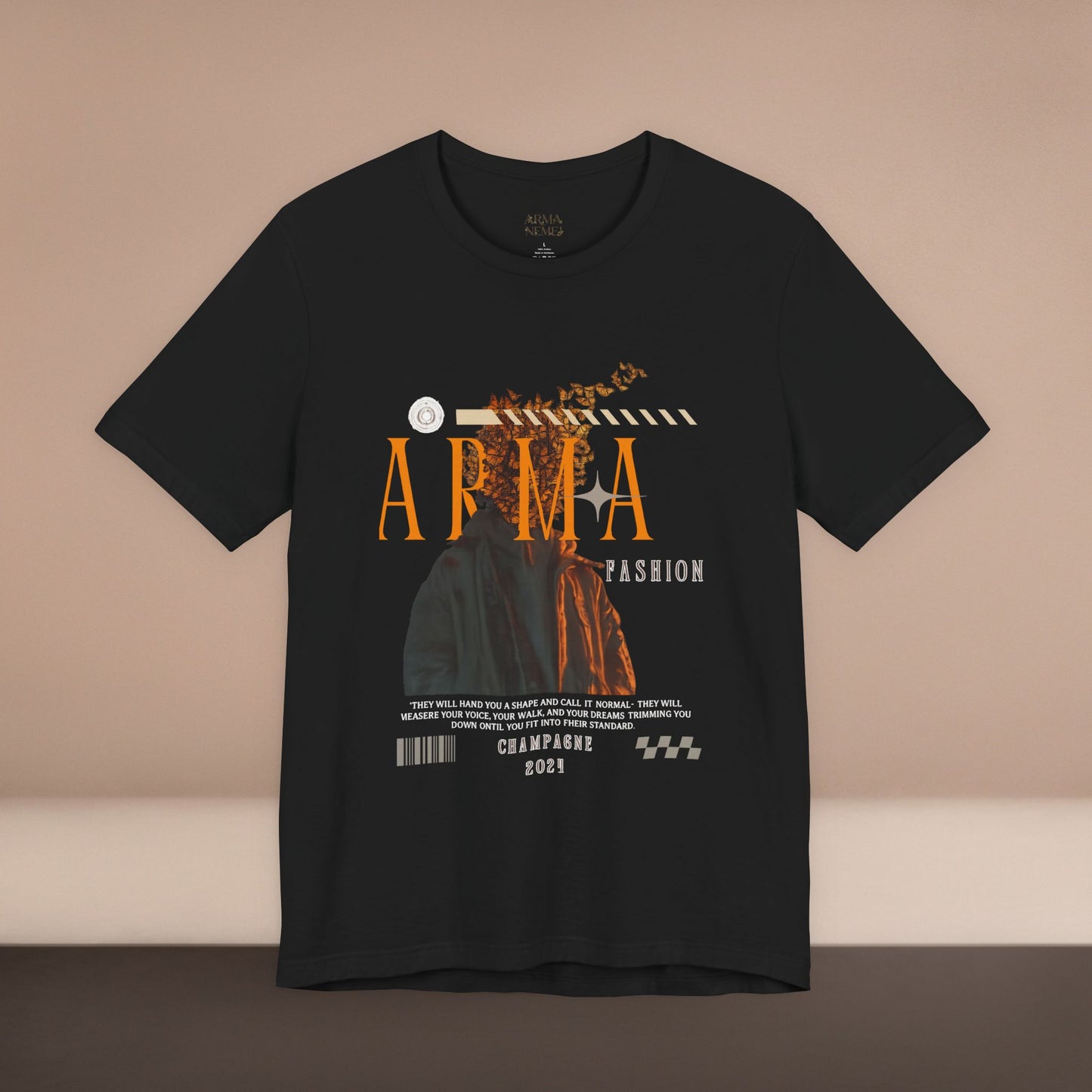 ARMA Fashion Graphic Tee — Vintage Statue Art Streetwear T-Shirt