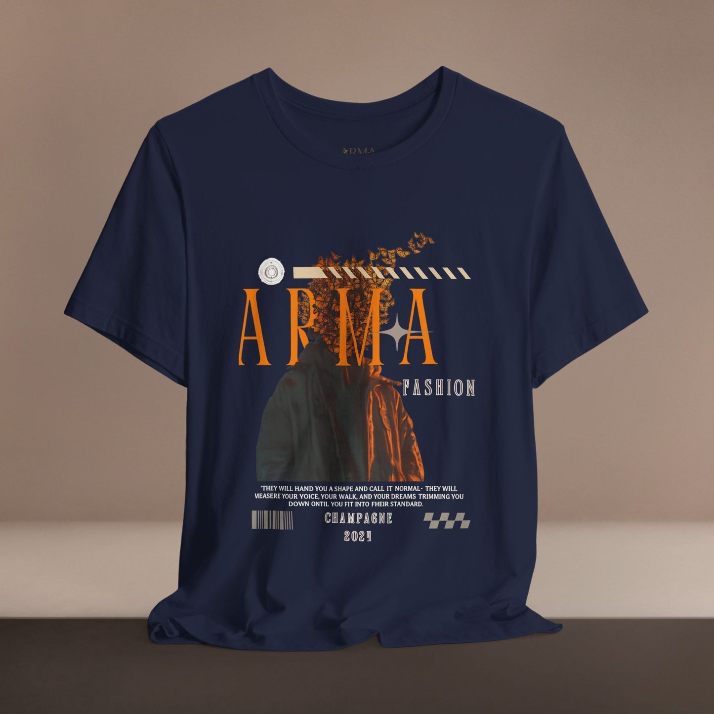 ARMA Fashion Graphic Tee — Vintage Statue Art Streetwear T-Shirt